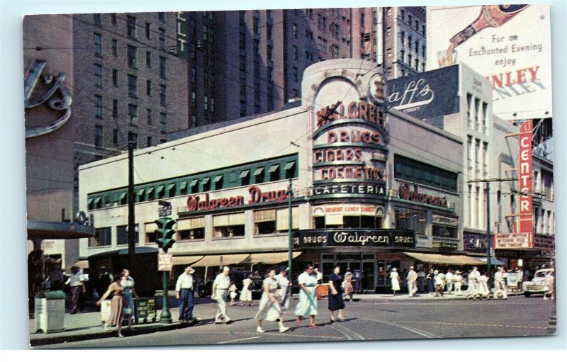 New Orleans LA Walgreens Baronne and Canal Streets Vintage Chrome Postcard E50