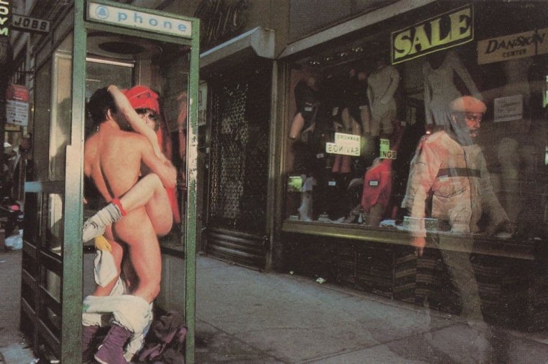 Ghost By Telephone Sex Shop Sale Risque Zombie Comic Photographic Art Postcard