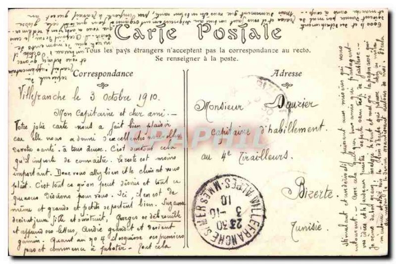 Old Postcard Villefranche sur Mer