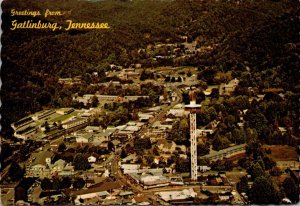 Tennessee Gatlinburg Greetings With Aerial View