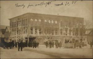 Rochester NH Bank Fire Damage c1910 Real Photo Postcard