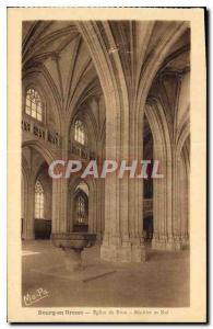 Old Postcard Bourg en Bresse Brou Church Benitier and Nef