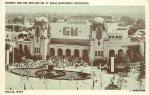 DALLAS, TEXAS Green tint General Motors auditorium exposition 15086 postcard