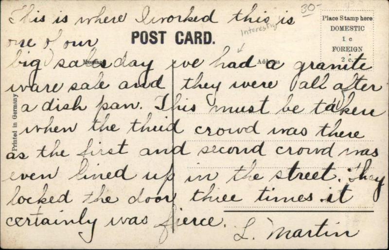 Winona MN 5&10 Store Storefront Nice Local History Message c1910 Postcard