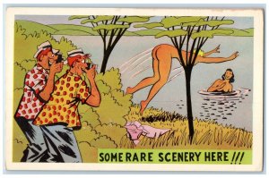 Some Rare Scenery Here Risque Humor Nude Woman Camera Unposted Vintage Postcard