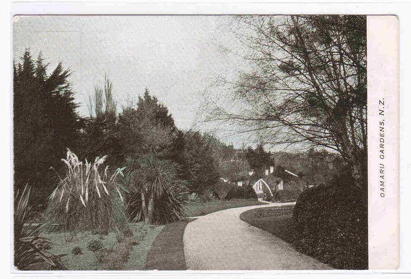 Oamaru Gardens North Otago New Zealand 1910c postcard