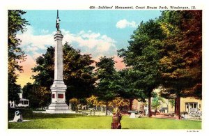 Postcard MONUMENT SCENE Waukegan Illinois IL AP5121