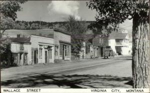 Virginia City MT Wallace St. Real Photo Postcard