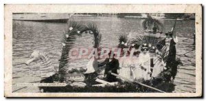 Old Postcard Villefranche The Flower parade Boat