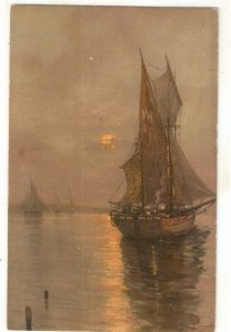 Fishing boat Nice vintage Swiss postcard