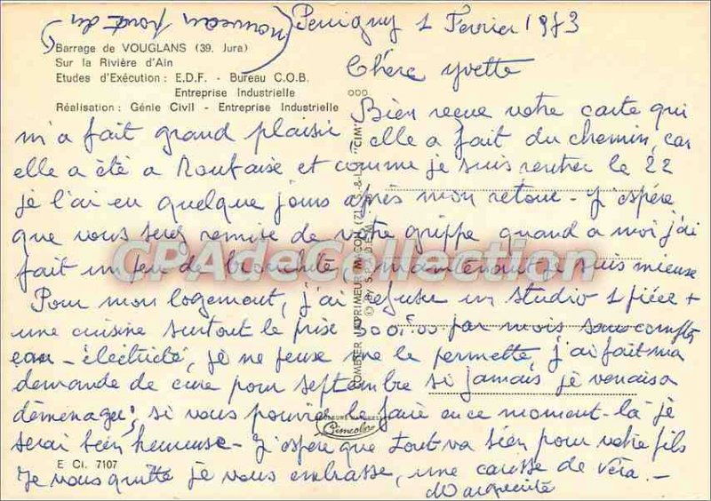 Postcard Modern Dam Vouglans (Jura) on the River Ain