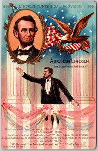 1909 Abraham Lincoln Centennial Birthday Nash Eagle Patriotic Posted Postcard