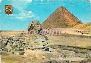 Modern Postcard The Great Sphinx of Giza and Cheops Pyramid