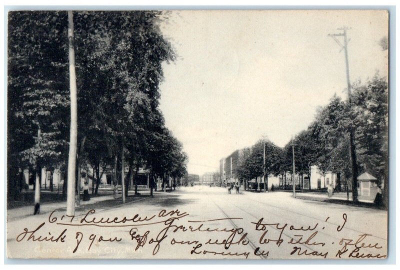 1912 Center Ave. Exterior Street Road Bay City Michigan Vintage Antique Postcard