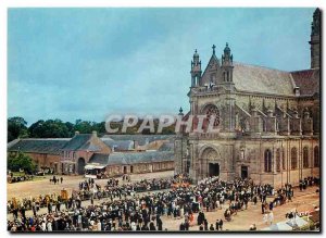 Postcard Modern Brittany Sainte Anne d'Auray Morbihan part of the basilica an...