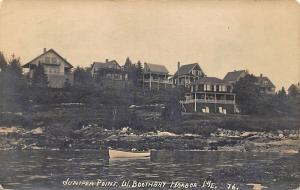 West Boothbay Harbor ME Juniper Point Cottages Boat in 1915  RPPC