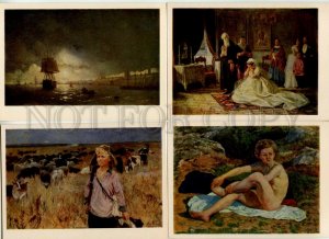 477504 USSR 1956 year paintings the State Tretyakov Gallery set 12 postcards