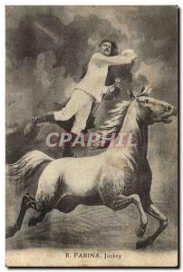 Postcard Old Horse Jockey Farina