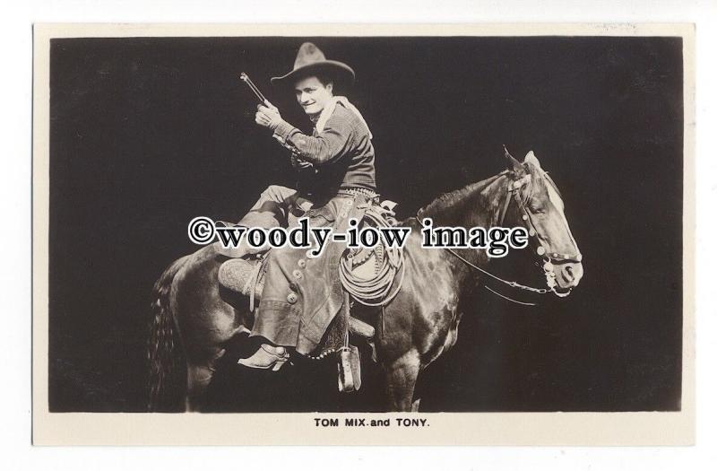 b4290 - Film Cowboy Actor - Tom Mix on his horse Tony - postcard Picturegoer 236