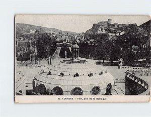 Postcard Fort, pris de la Basilique, Lourdes, France