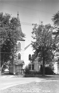 G98/ Kelleys Island Ohio RPPC Postcard c40s Community Church Building 13