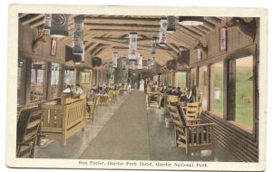 Postcard Sun Parlor Glacier Park Hotel Glacier Ntl Park Montana MT