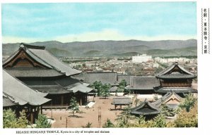 Vintage Postcard Higashi Honganji Temple Kyoto a City of Temples & Shrines Japan