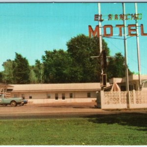c1970s Sioux Falls, SD El Rancho Motel Chrome Photo PC Harold's Studio Vtg A152