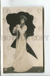 478217 Silhouette Nellie MELBA Australian OPERA Singer PHOTO postcard NPG #601-1