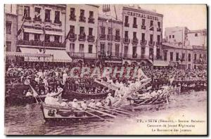 Old Postcard Sete regional jousting contest The meeting of players