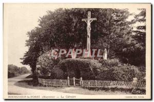 Old Postcard Bourgneuf la Foret Calvary