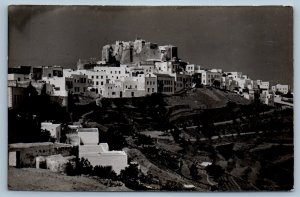 Aegean Sea Greece Postcard House View of Patmos Holy Convent c1910 RPPC Photo