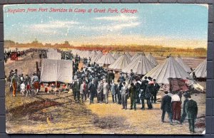 Vintage Postcard 1907-1915 Fort Sheridan Camp, Grant Park, Chicago Illinois (IL)