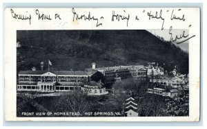 1903 Front View of Homestead, Hot Springs Virginia VA Antique Posted Postcard 