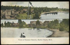 Views of Summer Resorts, Harbor Beach, MI. Circa 1907 Bradford & Co postcard