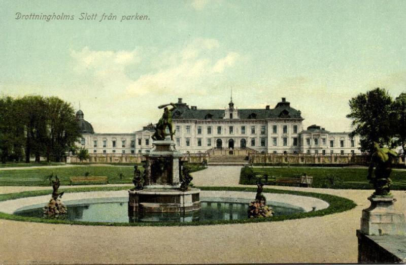 sweden, STOCKHOLM, Drottningholms Slott fran Parken (1910s)