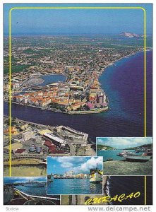 Aerial View & 3 water front views, Curacao, Netherlands Antilles, 50-70s