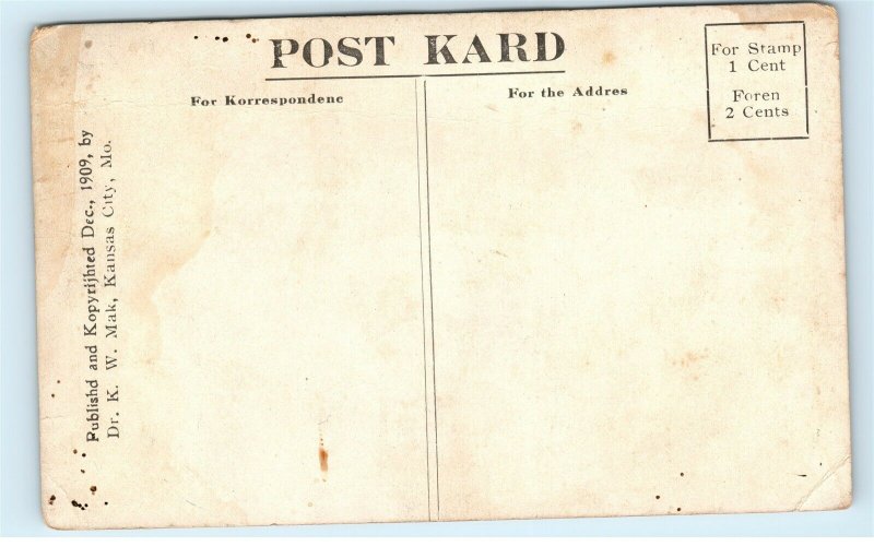 Mental Salad Word Play Comic Vintage 1909 Postcard D84