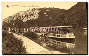 Old Postcard Waulsort The Tourist Boat Embarcadere