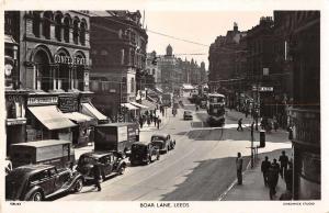 Leeds England Boar Lane Street Scene Real Photo Postcard J75164