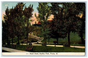 1909 Band Stand Bradley Park Scene Peoria Illinois IL Posted Vintage Postcard