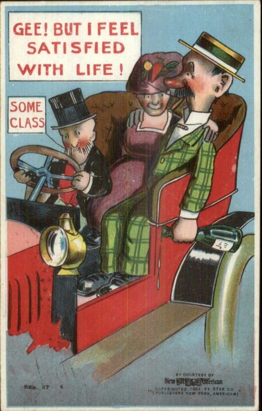 Mutt & Jeff Car Chauffeur c1910 Postcard - Embossed