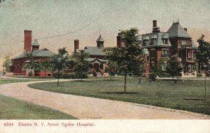 Vintage Postcard 1908 Arnot Ogden Hospital Medical Center Elmira New York NY