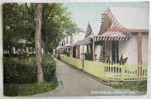 OCEAN GROVE N.J. AVENUE OF TENIS ANTIQUE POSTCARD