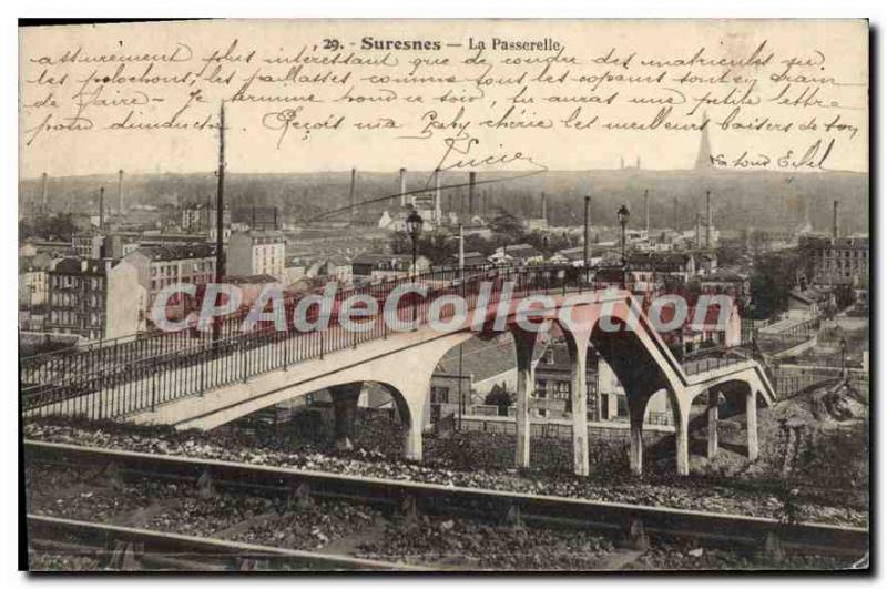 Old Postcard Suresnes Gateway