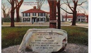 Massachusetts Lexington Stone Boulder Line Of The Minute Men