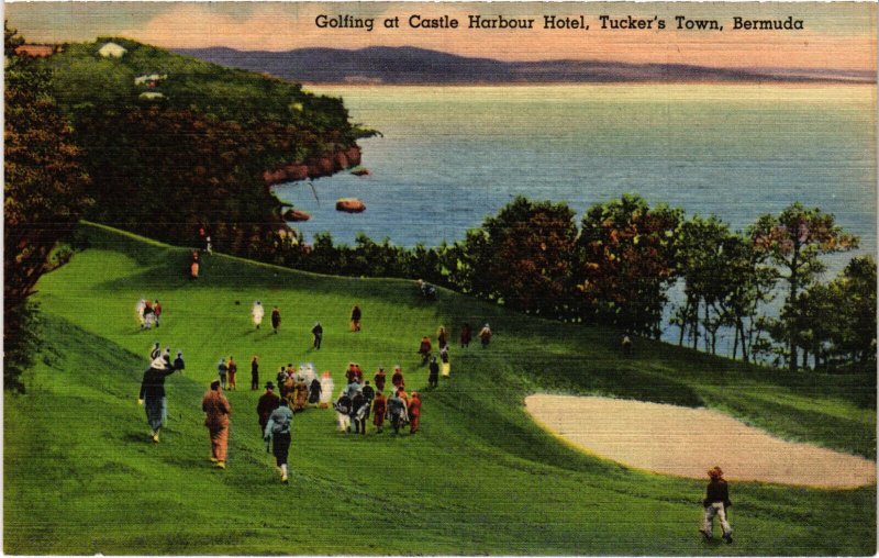 PC GOLF, BERMUDA, TUCKER'S TOWN, CASTLE HARBOUR GOLF, Vintage Postcard (b45302)