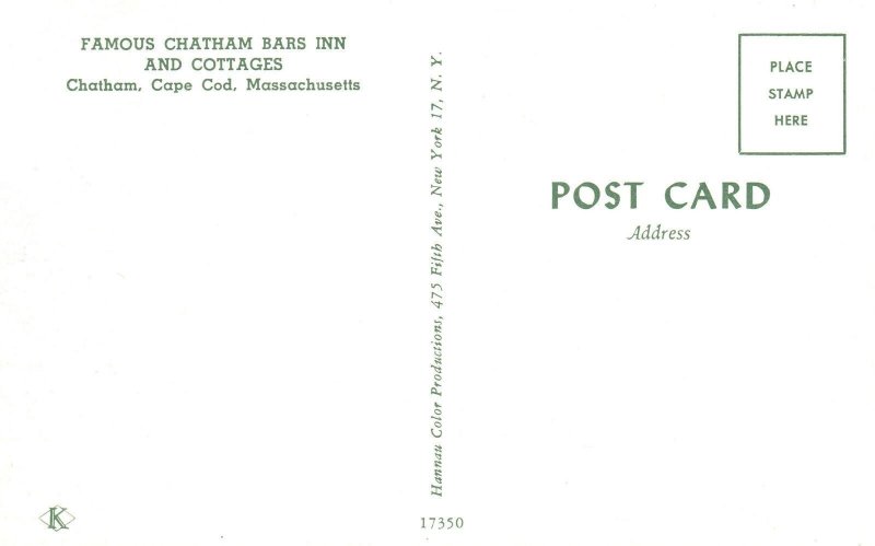 Famous Chatham Bars Inn Trees Cottages Cape Cod Massachusetts Vintage Postcard