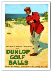 Repro Advertising DUNLOP GOLF BALLS Golfer Modern 4x6 Postcard