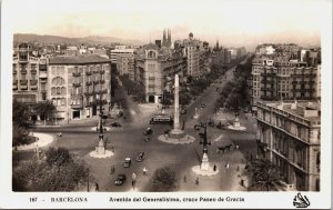 Spain Madrid Avenida del Generalisimo Cruce Paseo de Gracia Vintage RPPC C111